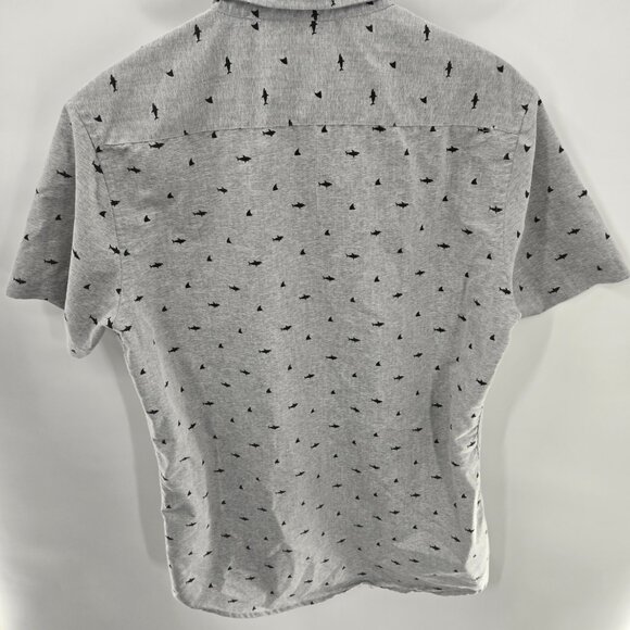 Molokai Surf Co Gray Sharks Short Sleeved Button Down Medium - Picture 2 of 14